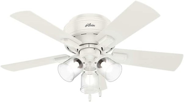 Hunter Crestfield Indoor Low Profile Ceiling Fan with LED Light