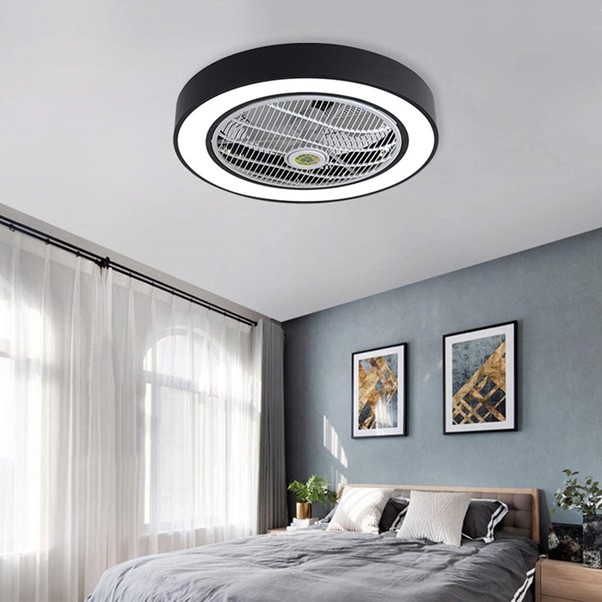 Jinweite Enclosed Ceiling Fan with Light